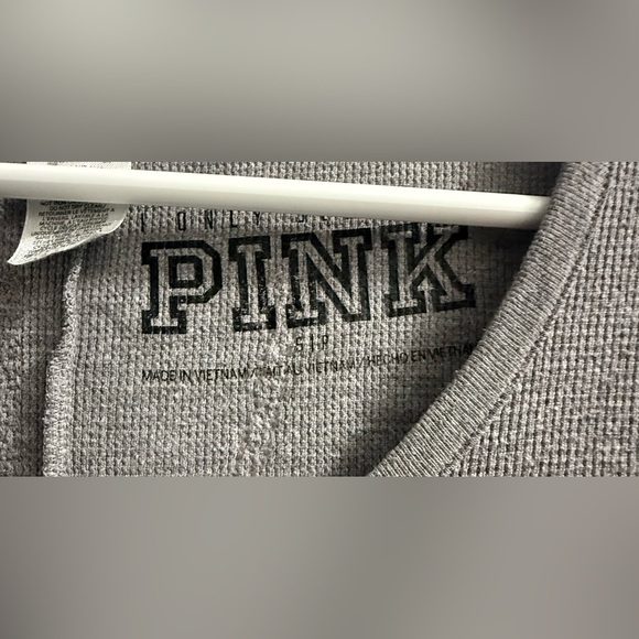 Victoria Secret Pink Sequin Thermal Long Romper One Piece Open Butt Pj’s Sz S - Picture 4 of 9